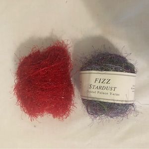Fizz Stardust Crystal Palace yarn 28g purple & 29g of the Red